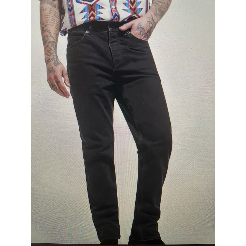 NWT The Kooples mens black Pirate straight leg jeans 27